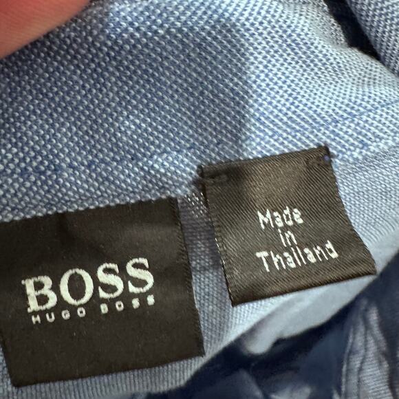 BOSS Hugo Boss Palermo 1/4 Blue Jersey Button Shirt M - Picture 5 of 7